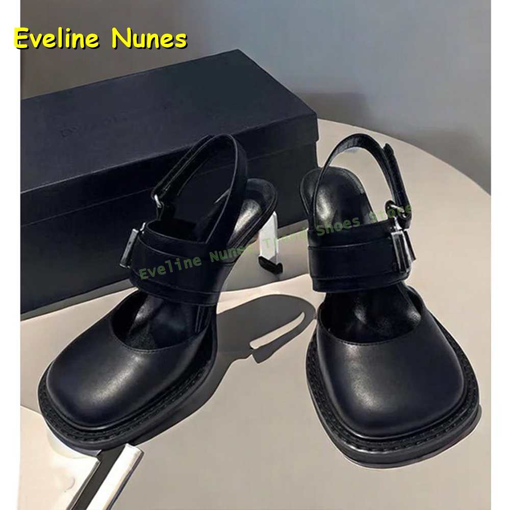 Women's Black Square Toe Buckl - Boots recension och pris