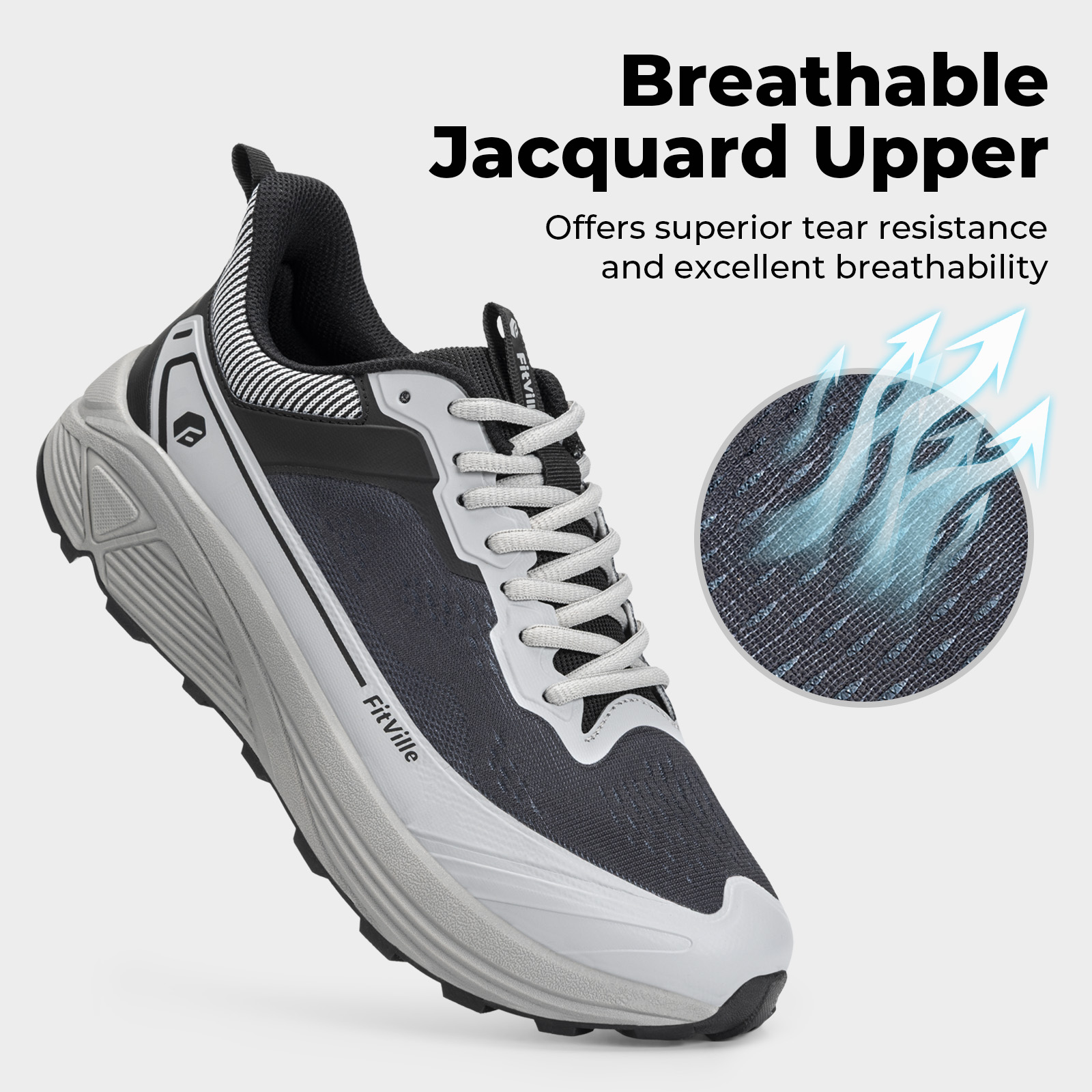 FitVille Wide Sports Shoes Wea - Anti Slip Trail Running Sneakers recension och pris